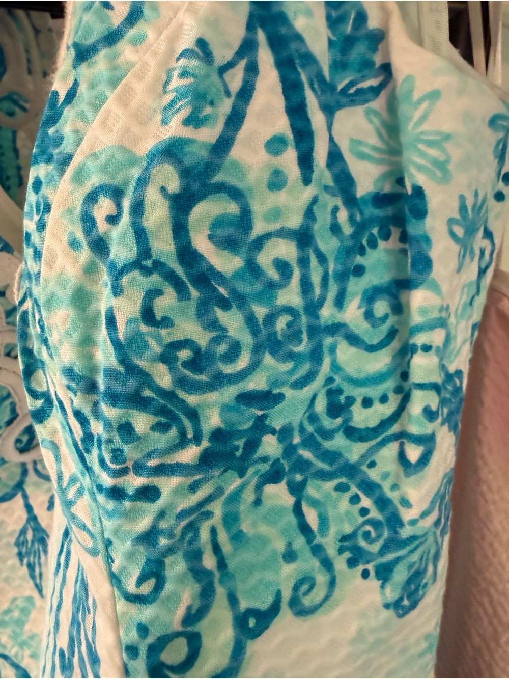 Lilly Pulitzer White Dress with Turquoise Floral Print - Picture 5 of 6